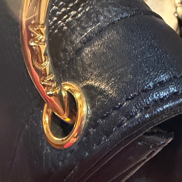 MCM Black Shoulder Bag with Gold Details - Picture 7 of 14